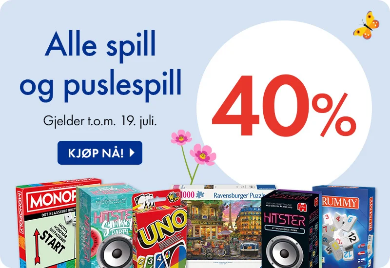Alle spill og puslespill 40%