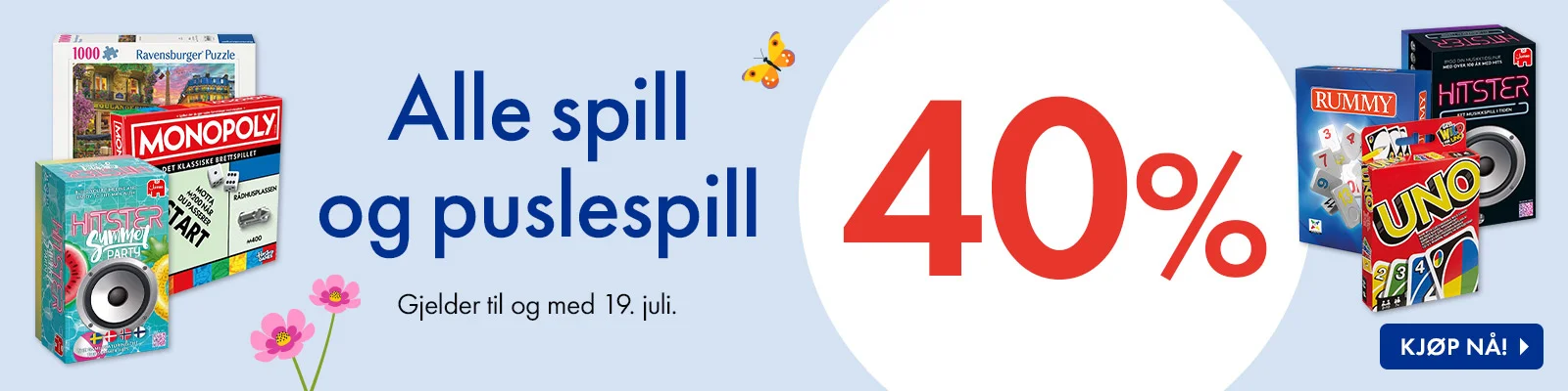 Alle spill og puslespill 40%